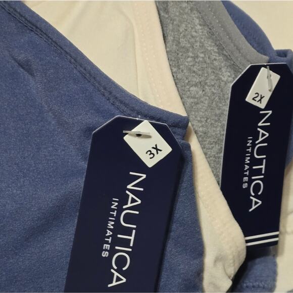 Nautica 3Pk Lounge Active Comfy Athletic Blue Sports Bra Bralettes Set Plus size - Picture 10 of 11
